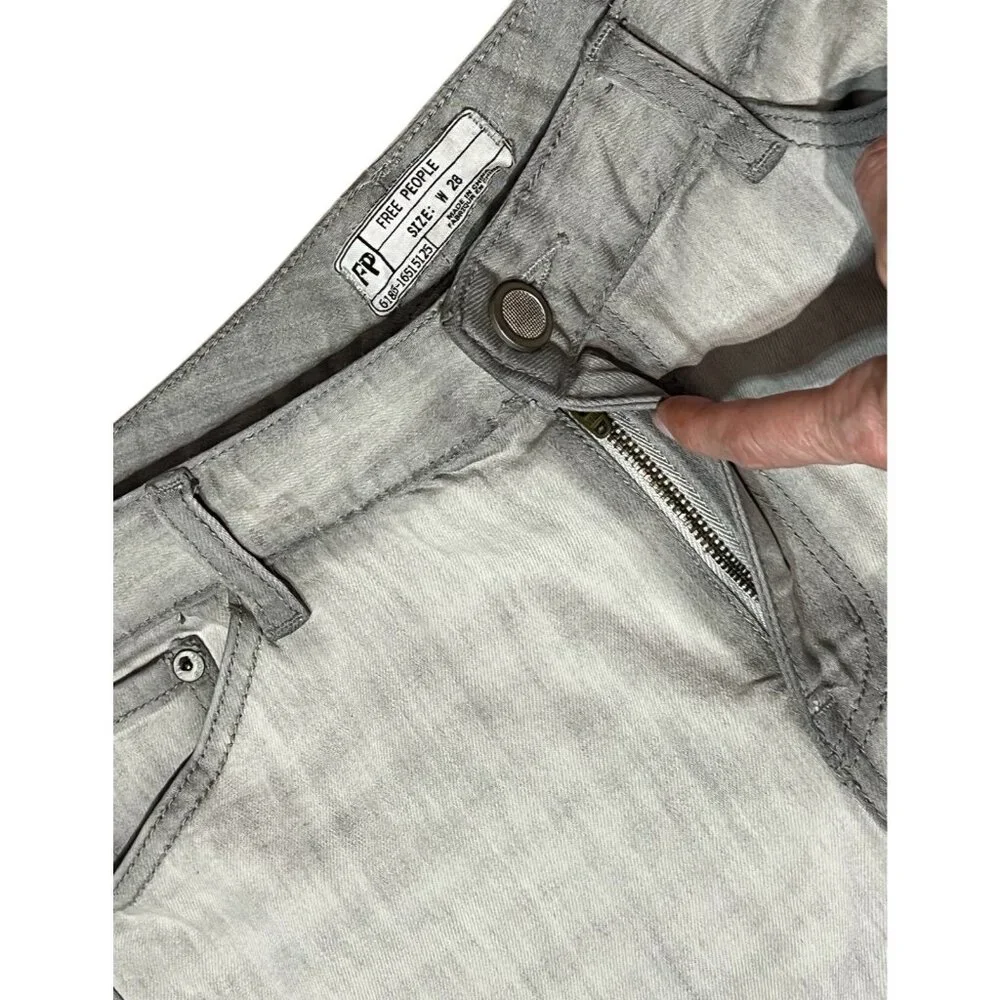 Free People Jeans Women Size 28 Gray Denim Flare Mid Rise Stretch